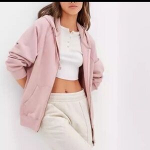 American Eagle Oversized Pink Fleece Hoodie XS/S NWT